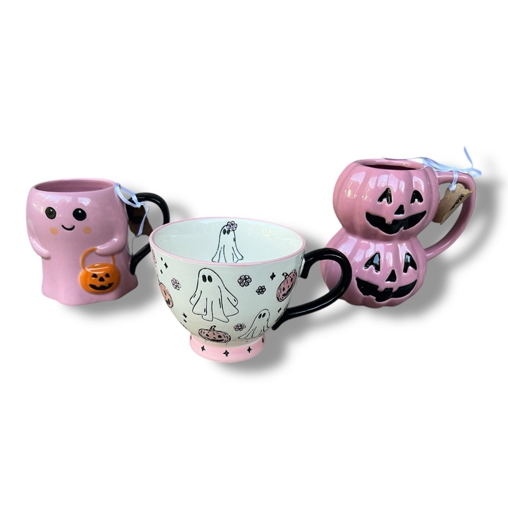 Pink Halloween Mug Set